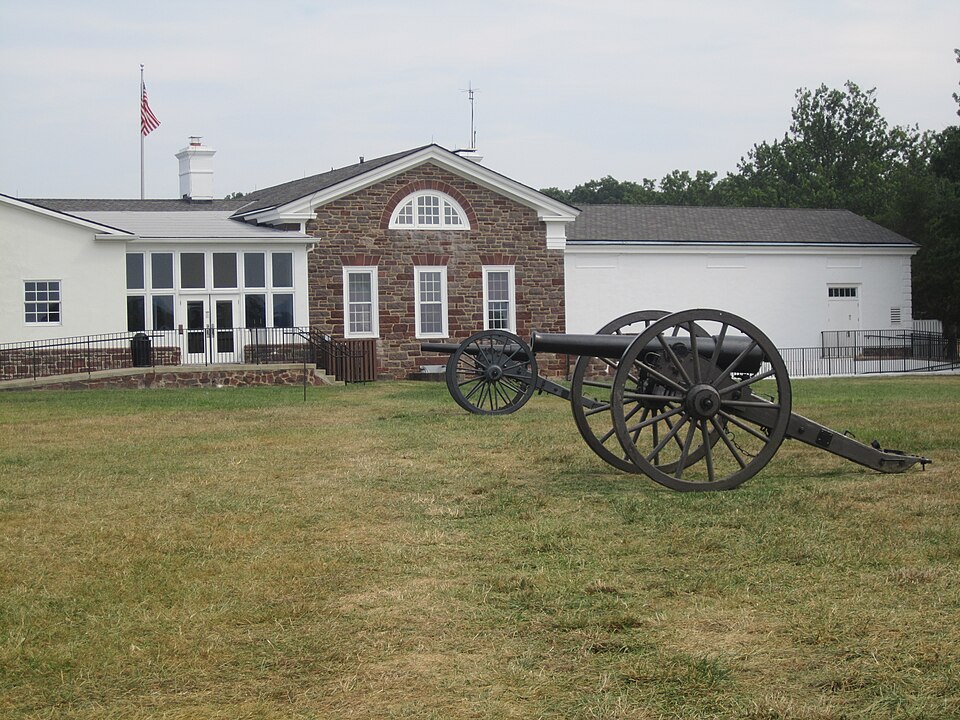Cannon at Manassas Virginia battlefield showing the Civil War artillery at the site of the First and Second Battles of Bull Run